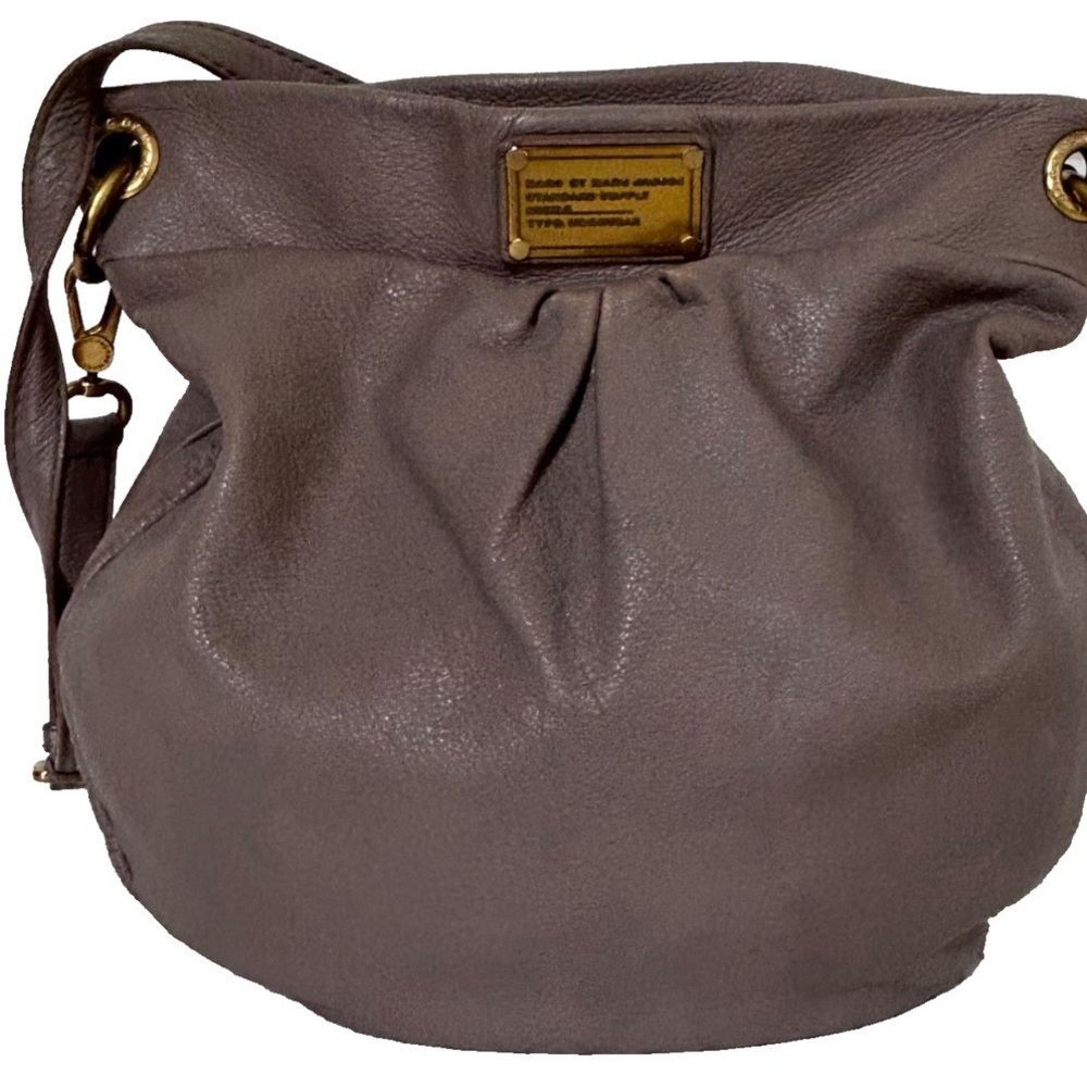 Marc by Marc Jacobs Brown Leather Hobo Bag with Gold Accents